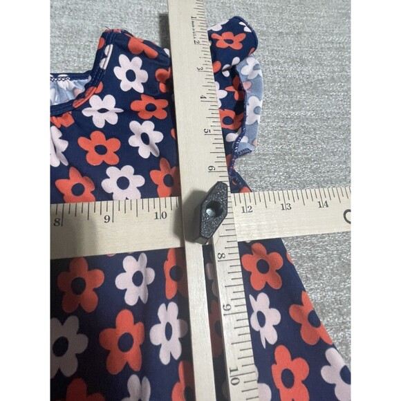 Dot Dot Smile Dress Girl’s Size 5/6 Blue Floral Short Sleeve Graphic - Picture 7 of 10
